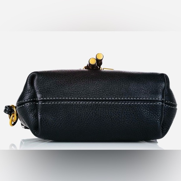Chloe Marcie Pochette Crossbody Black Leather Bag Authentic - Picture 8 of 17
